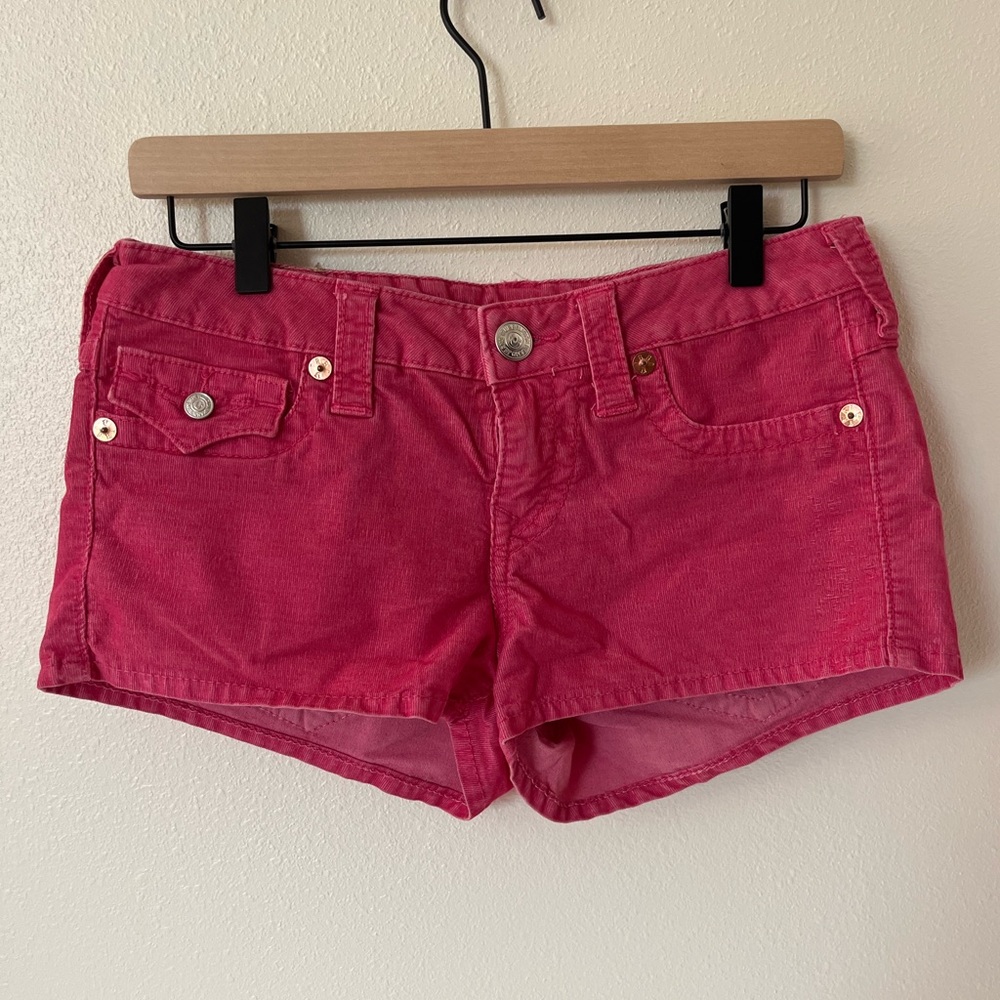 True Religion Red/Pink Mini Shorts